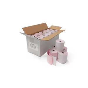 76mm 2-Ply Rolls in White / Pink (Box of 20) - AD27612WP